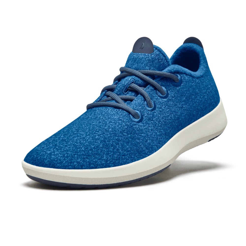 Allbirds Wool Runner Mizzles - Basket Bleu Femme | FFX-63897582