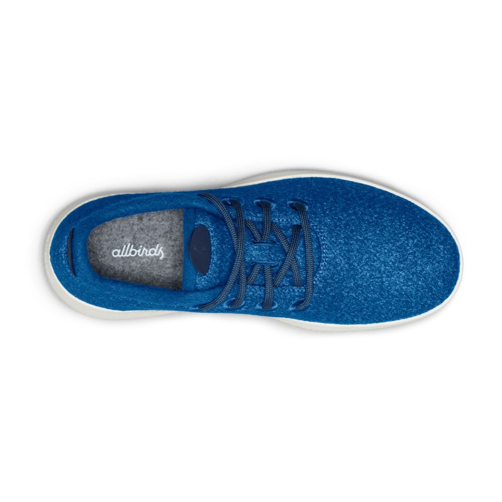 Allbirds Wool Runner Mizzles - Basket Bleu Femme | FFX-63897582