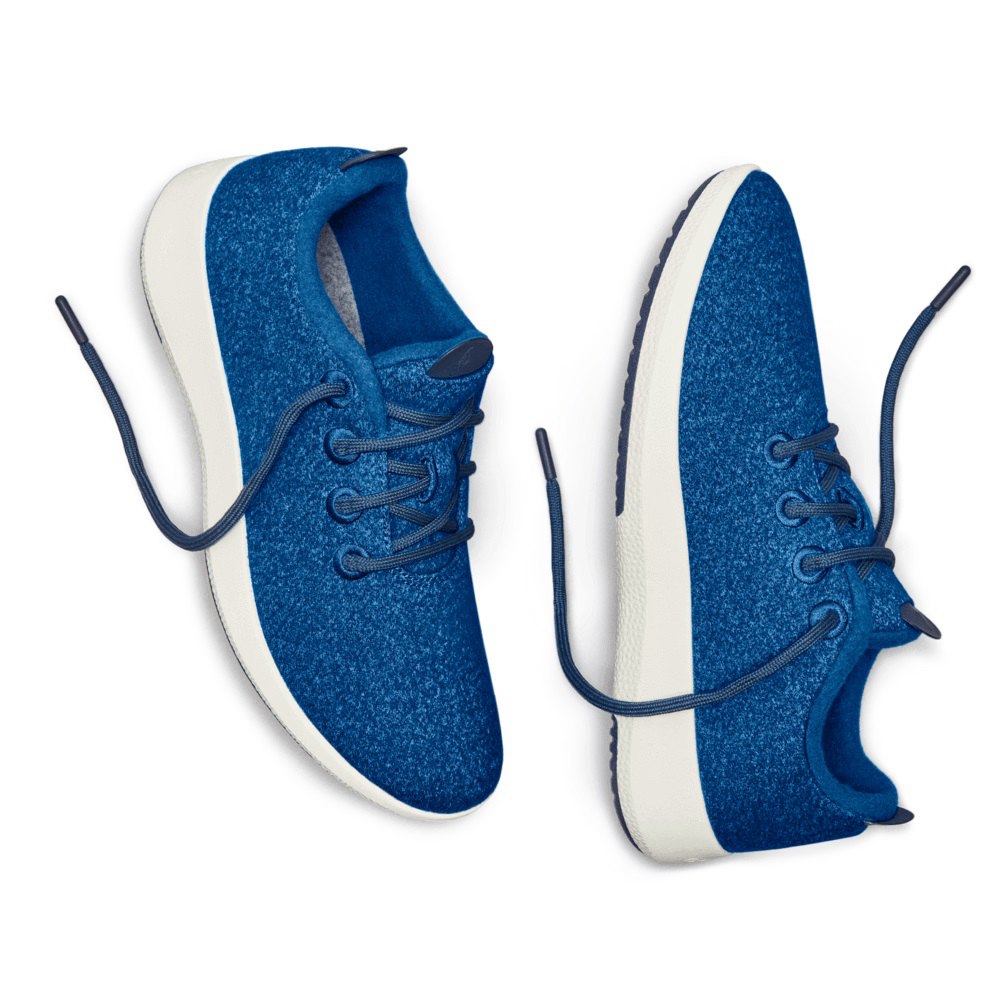 Allbirds Wool Runner Mizzles - Basket Bleu Femme | FFX-63897582