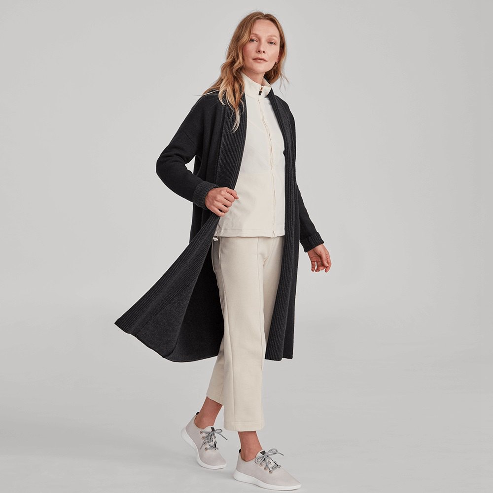 Allbirds Laine Cardi Long - Pull Noir Femme | KKV-60825873