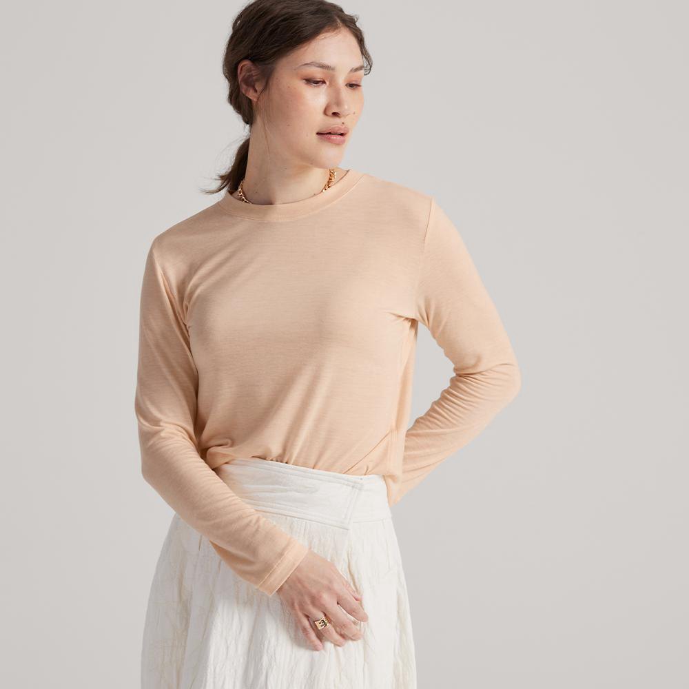 Allbirds Trinoxo? Longue Sleeve - Tee Shirt Beige Femme | LPK-68448731