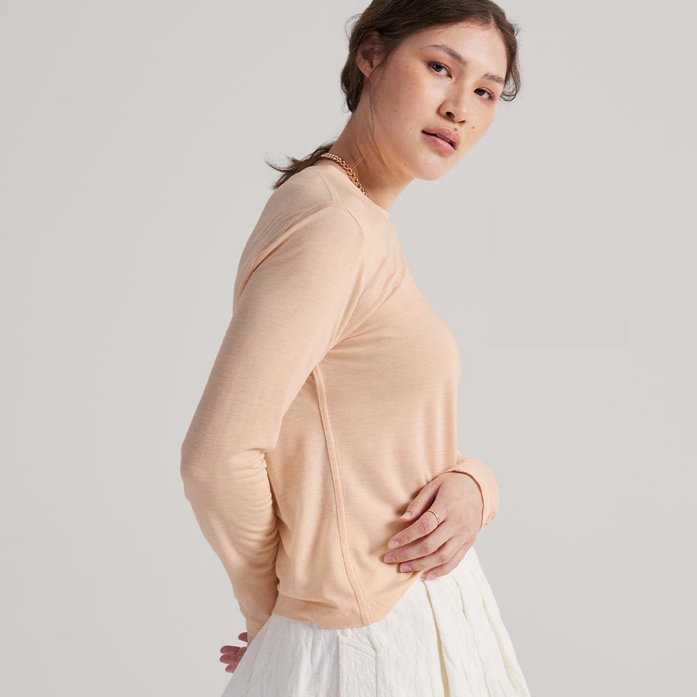 Allbirds Trinoxo? Longue Sleeve - Tee Shirt Beige Femme | LPK-68448731