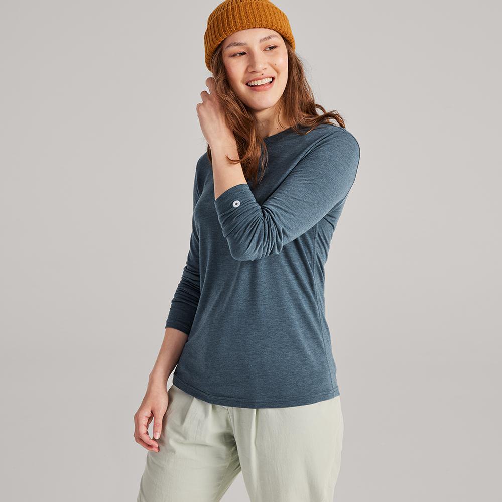 Allbirds Trinoxo? Longue Sleeve - Tee Shirt Bleu Femme | ZNS-76203294