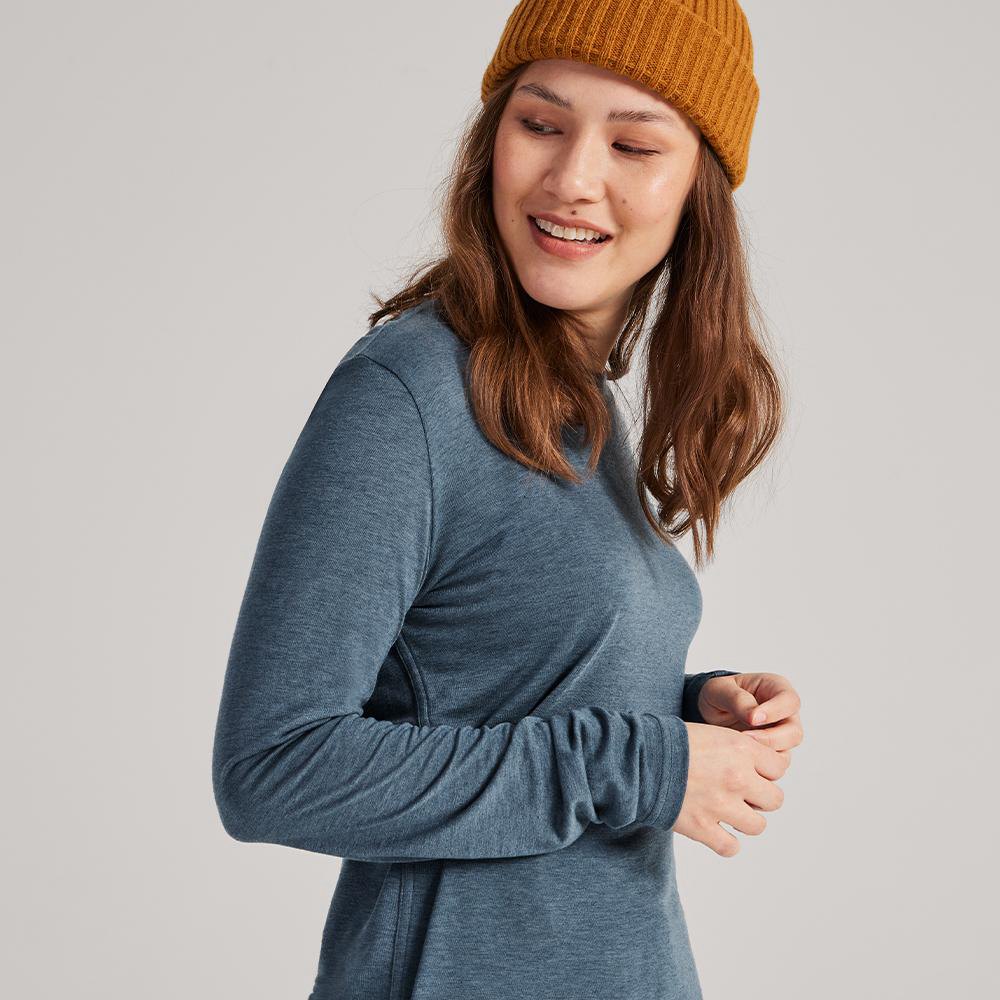 Allbirds Trinoxo? Longue Sleeve - Tee Shirt Bleu Femme | ZNS-76203294