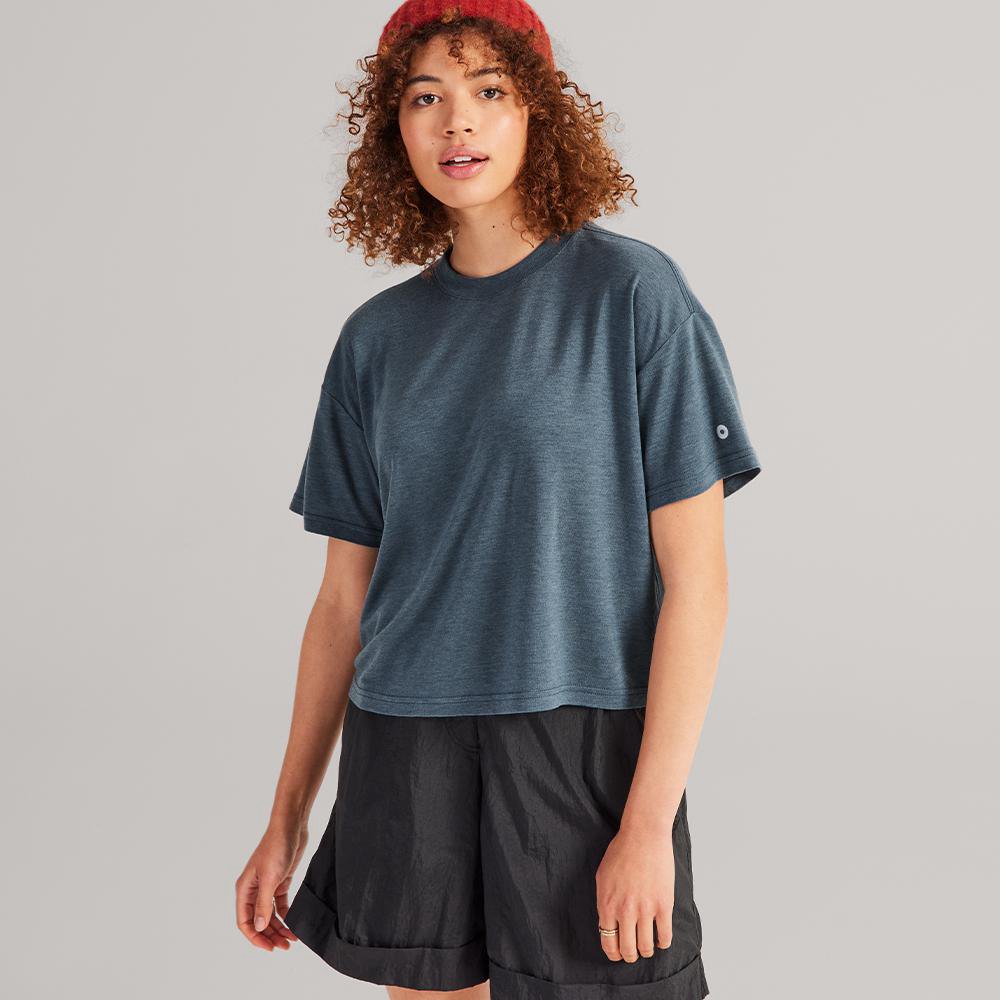 Allbirds Trinoxo? Relaxed Fit - Tee Shirt Bleu Femme | EIF-53183666