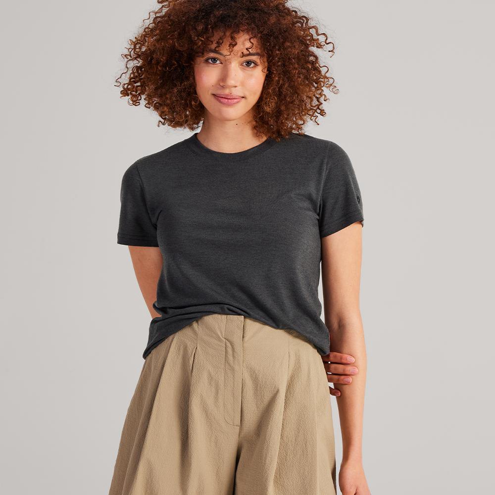 Allbirds Trinoxo? Classic Fit - Tee Shirt Grise Foncé Femme | JIV-87523230