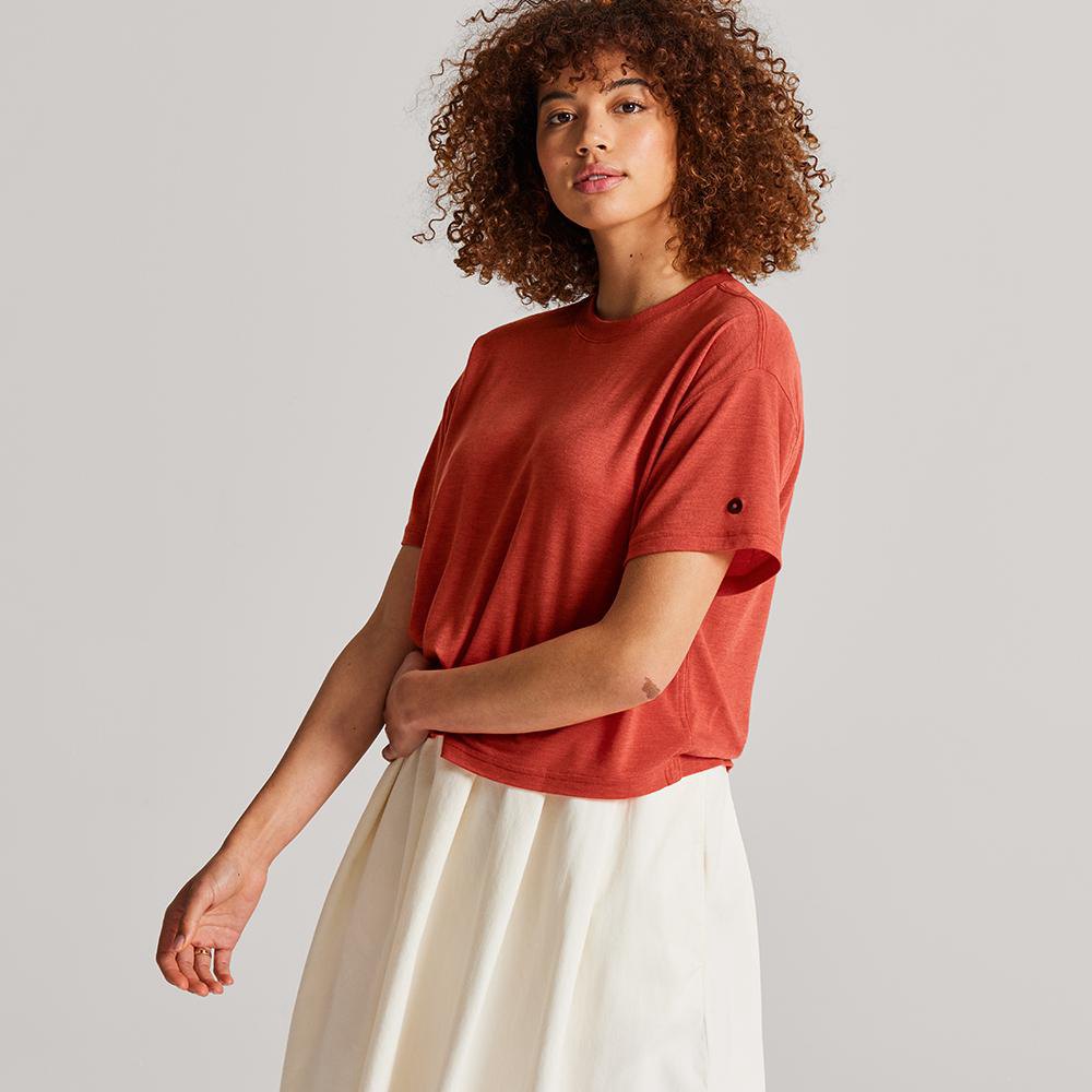 Allbirds Trinoxo? Relaxed Fit - Tee Shirt Rouge Femme | IKB-67783660