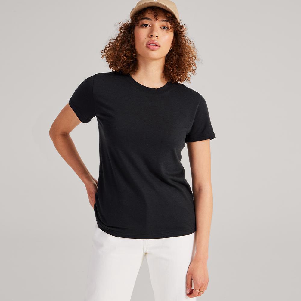 Allbirds Trinoxo? Classic Fit - Tee Shirt Noir Femme | MVM-83344860