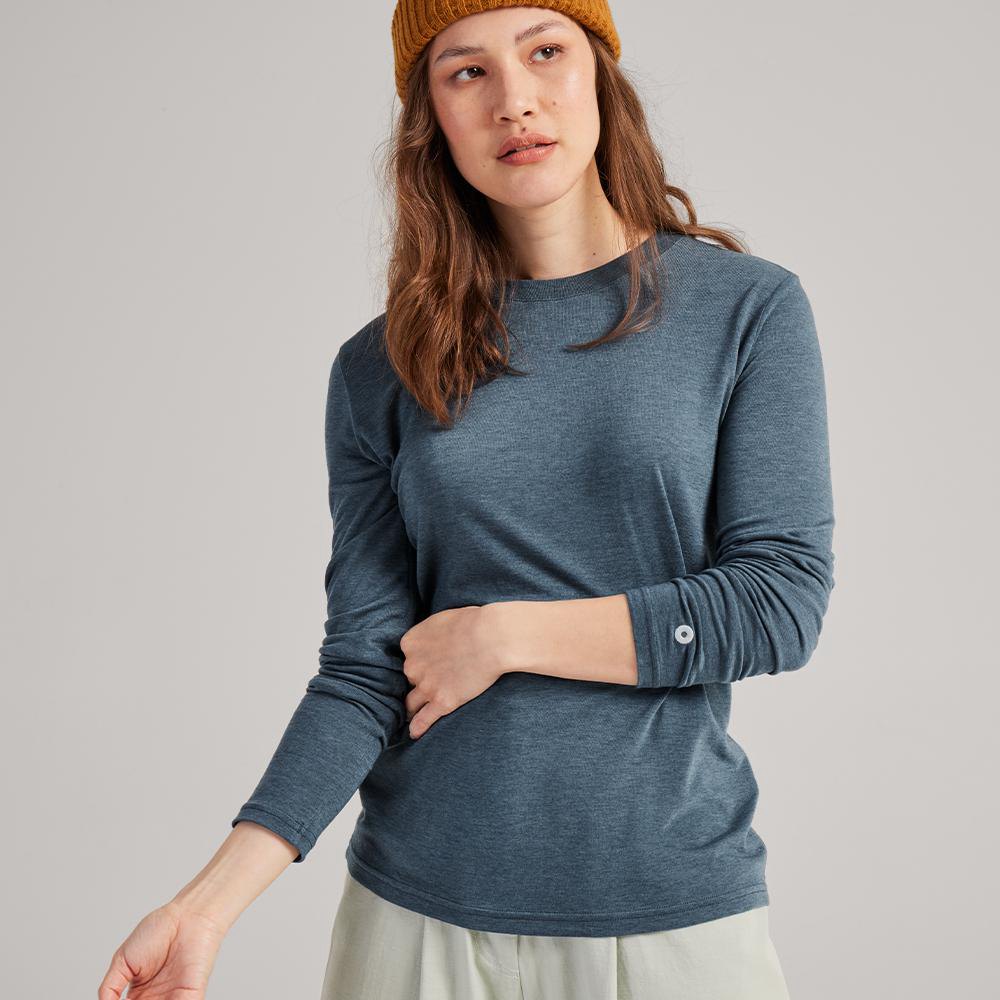 Allbirds Trinoxo? Longue Sleeve - Tee Shirt Bleu Femme | ZNS-76203294