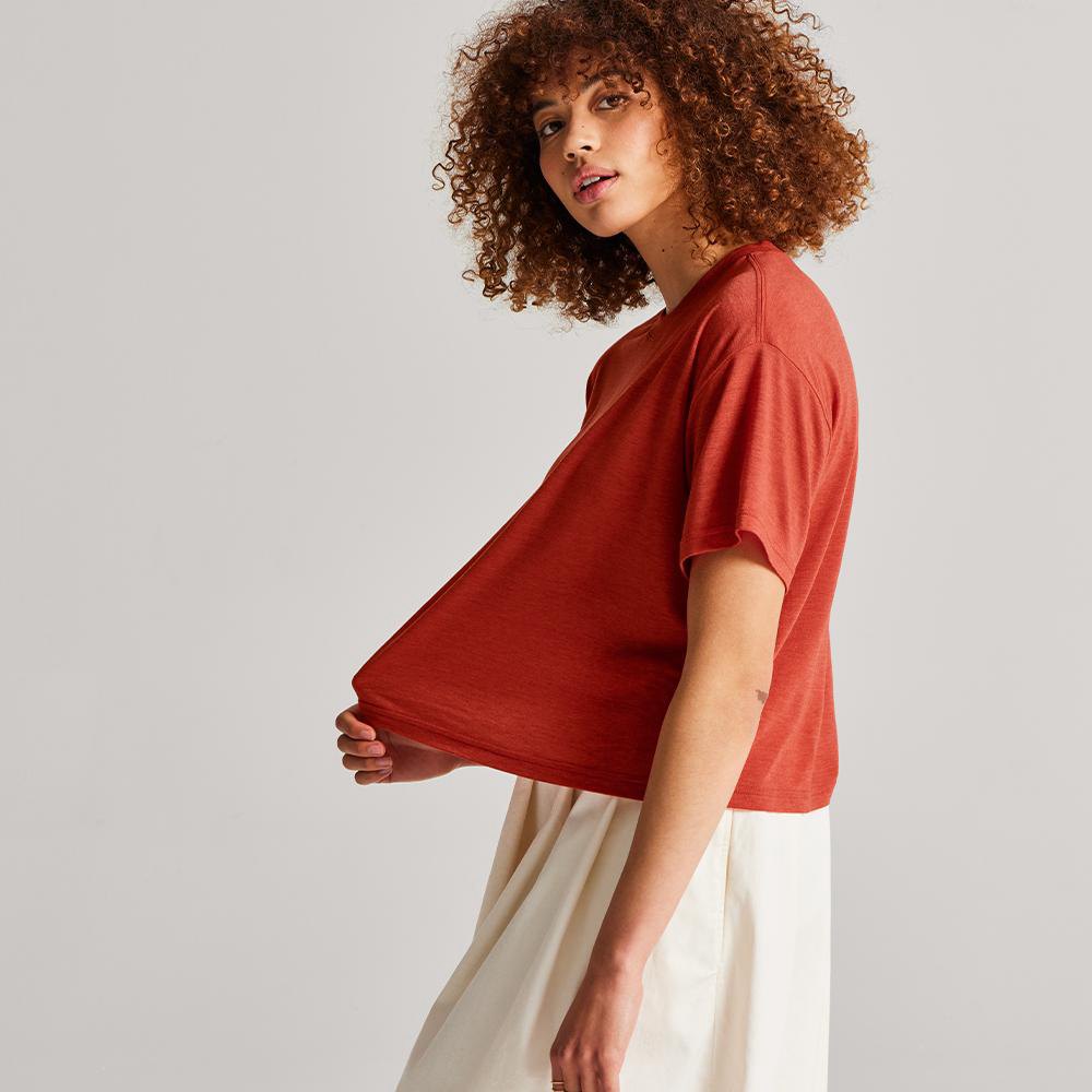 Allbirds Trinoxo? Relaxed Fit - Tee Shirt Rouge Femme | IKB-67783660