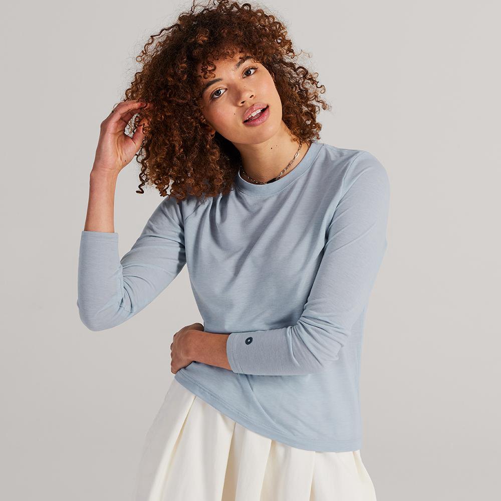 Allbirds Trinoxo? Longue Sleeve - Tee Shirt Grise Femme | WEC-05114639