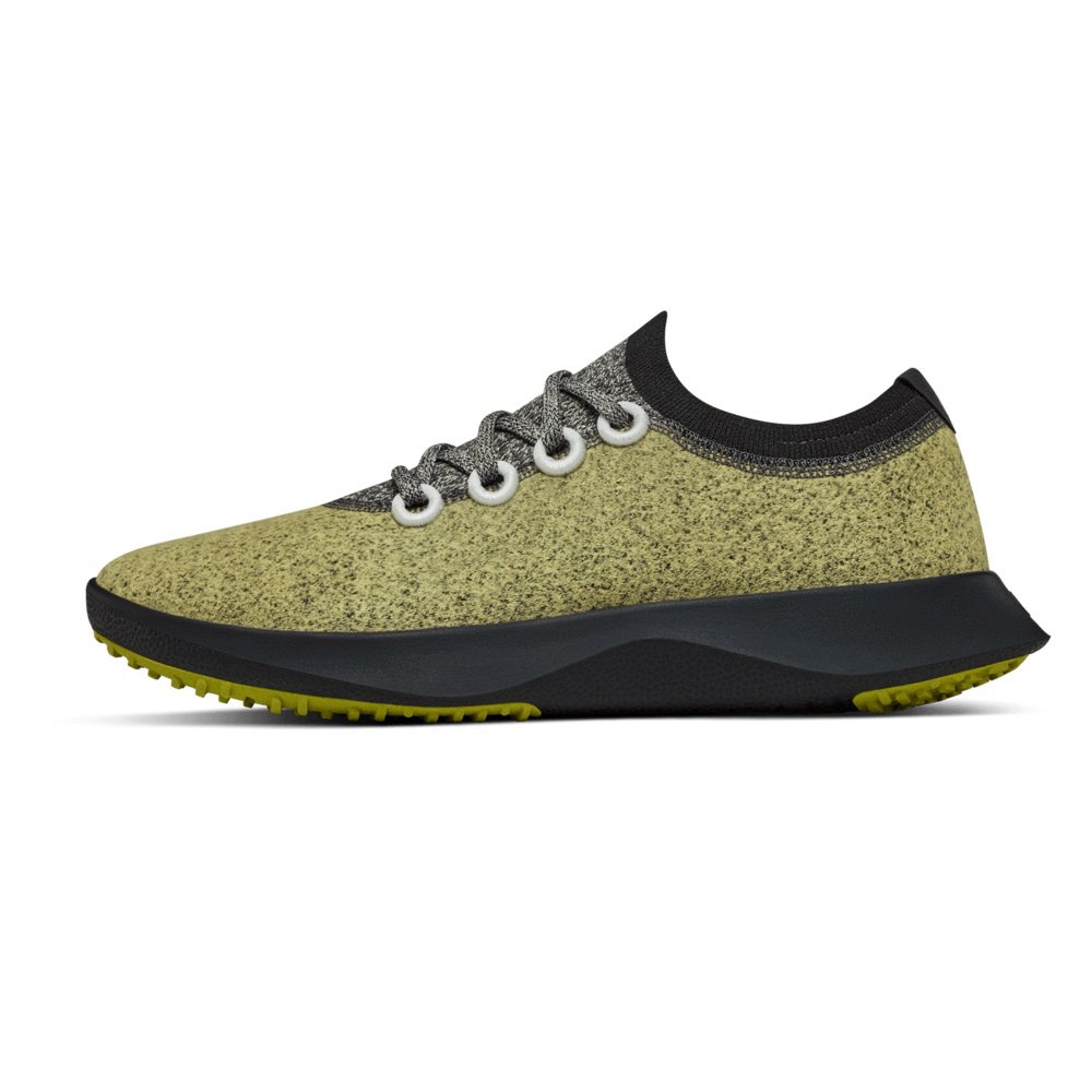 Allbirds Wool Dasher Mizzles - Chaussure Running Vert Olive/Noir Homme | AFW-64339662