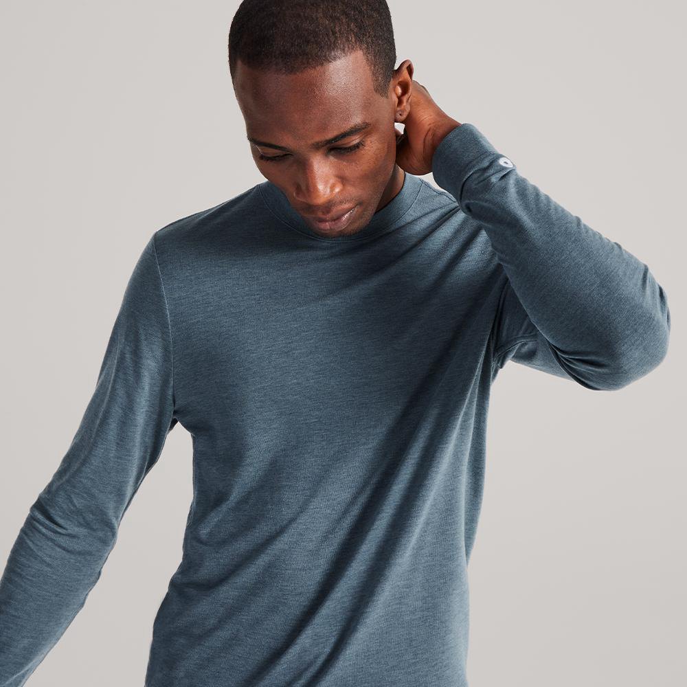 Allbirds Trinoxo? Longue Sleeve - Tee Shirt Bleu Homme | TMH-87509566