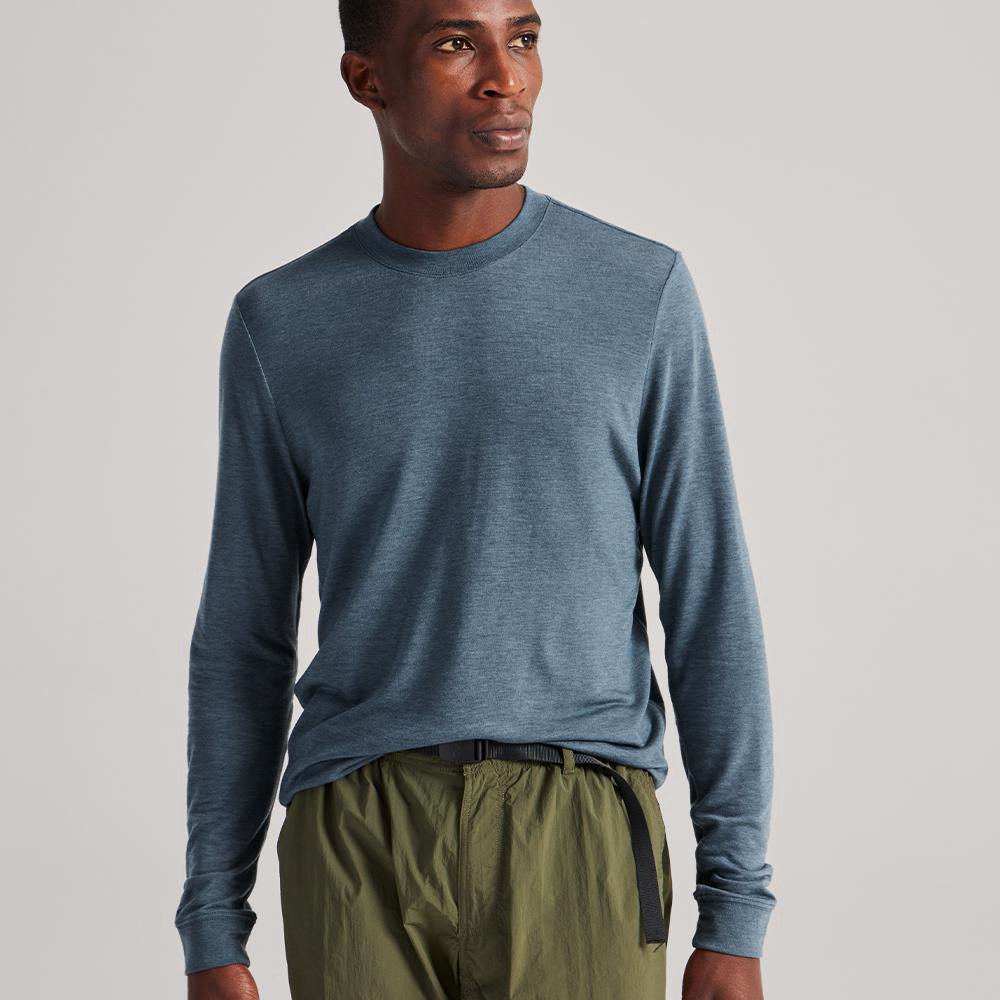 Allbirds Trinoxo? Longue Sleeve - Tee Shirt Bleu Homme | TMH-87509566